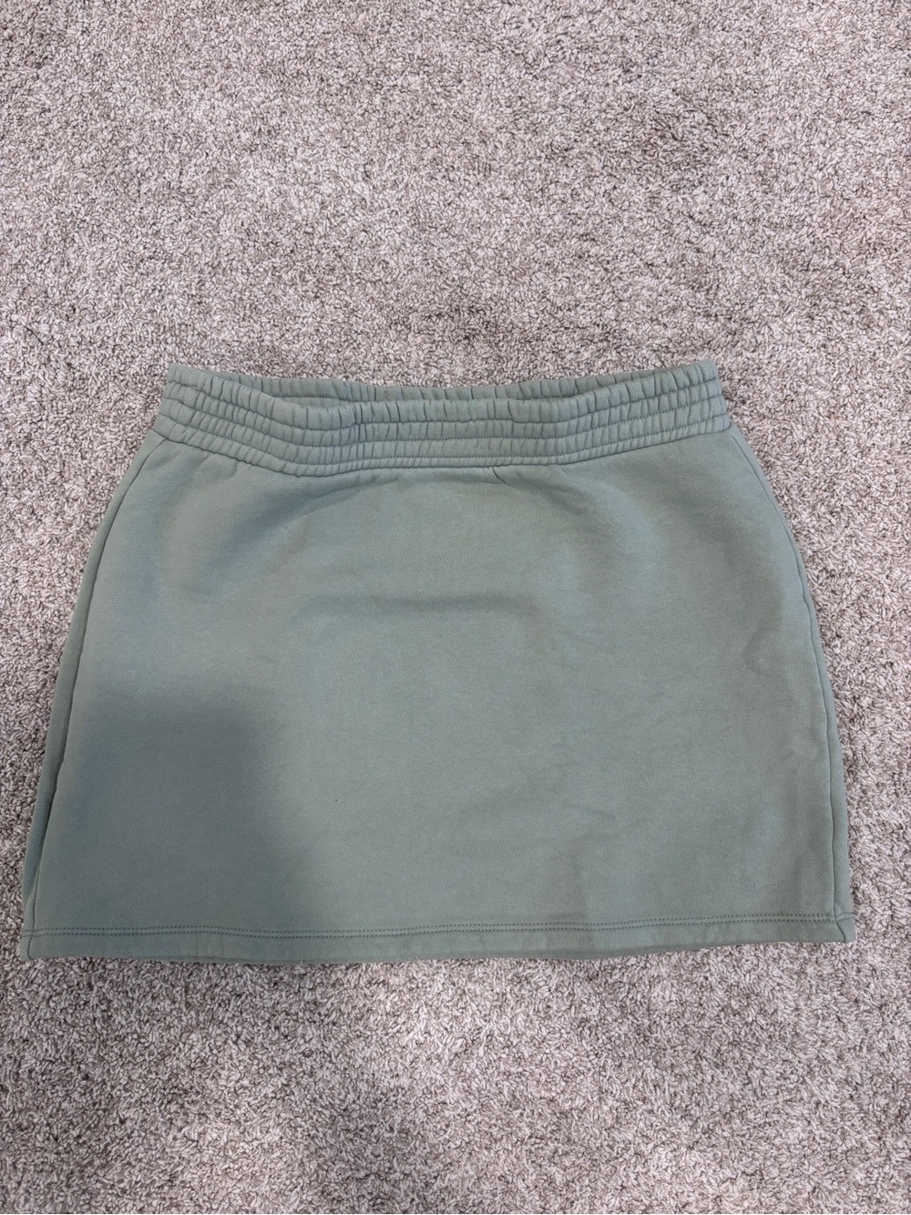 Reformation Sage Green Pull-On Mini Sweat Skirt